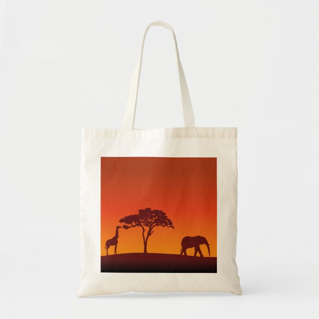 Bolso De Tela Silueta de Safari Africana - Tote de presupuesto (Frente)