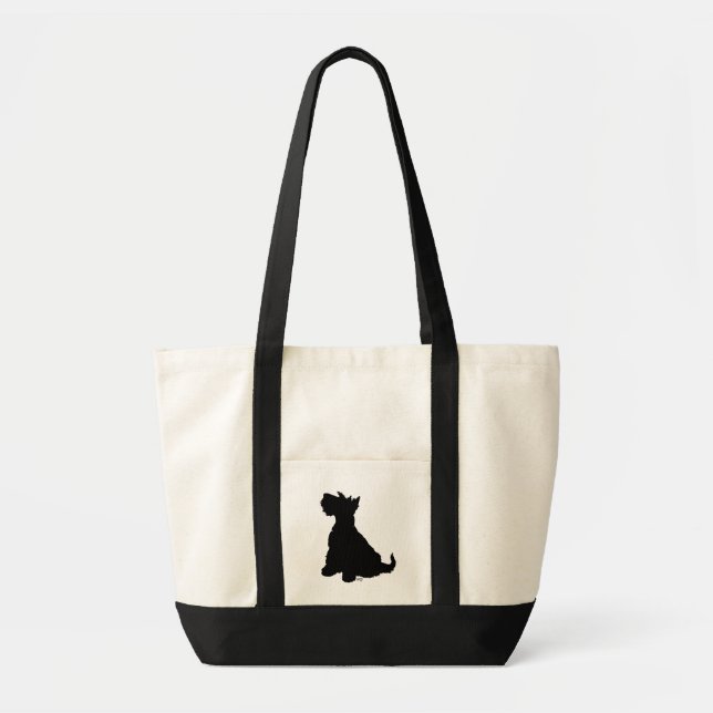 Bolso De Tela Silueta de Terrier Escocés (Frente)
