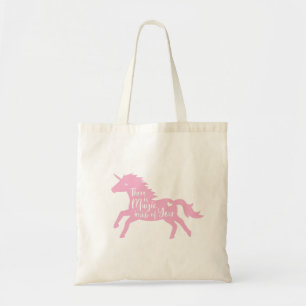 Bolso De Tela Silueta de Unicornio Rosa Magia Dentro de Ti