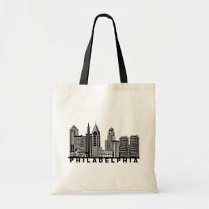 Bolso De Tela Silueta del horizonte de Filadelfia