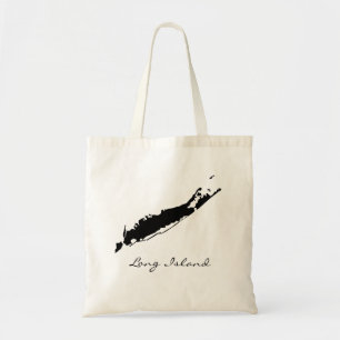 Bolso De Tela Silueta del mapa de Long Island