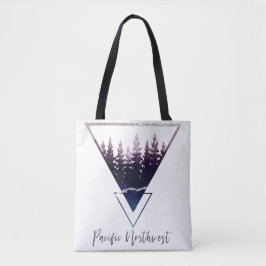 Bolso De Tela Silueta del noroeste pacífica del árbol de pino