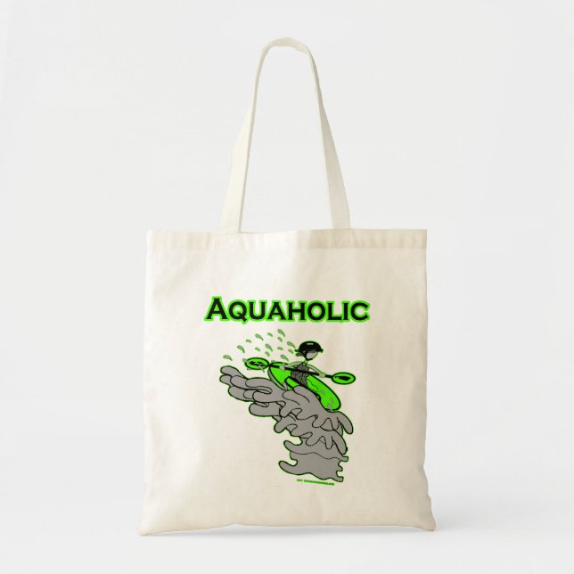 Bolso De Tela Silueta Kayaking de Whitewater (Frente)