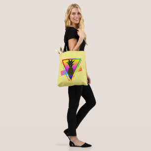 Bolso De Tela Silueta Moderna Retro Piña Fruta de Verano