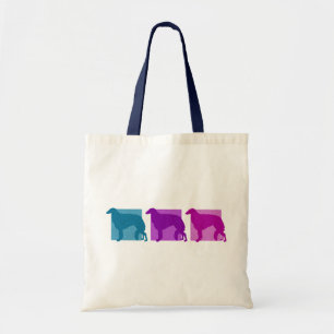 Bolso De Tela Siluetas coloridas del Borzoi