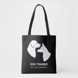 Bolso De Tela Siluetas de cabeza de perro blanco lindo - Entrena