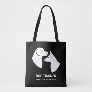 Bolso De Tela Siluetas de cabeza de perro blanco lindo - Entrena