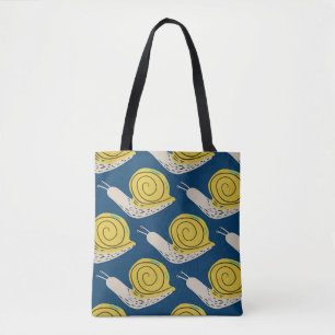Bolso De Tela Siluetas de caracoles: amarillo, rosado.