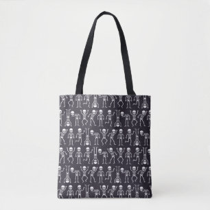 Bolso De Tela Siluetas esqueléticas sin fisuras para halloween