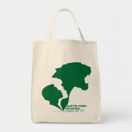 Bolso De Tela Siluetas verdes de la escuela secundaria de artes 