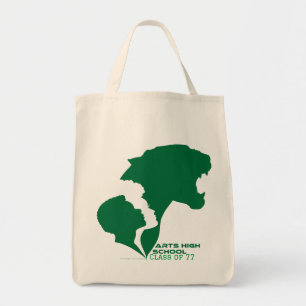 Bolso De Tela Siluetas verdes de la escuela secundaria de artes