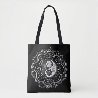 Bolso De Tela Silver & Black Mandala