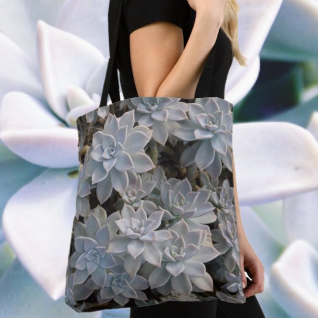 Bolso De Tela Silvery Blue Gray Suculent Botanical (Subido por el creador)