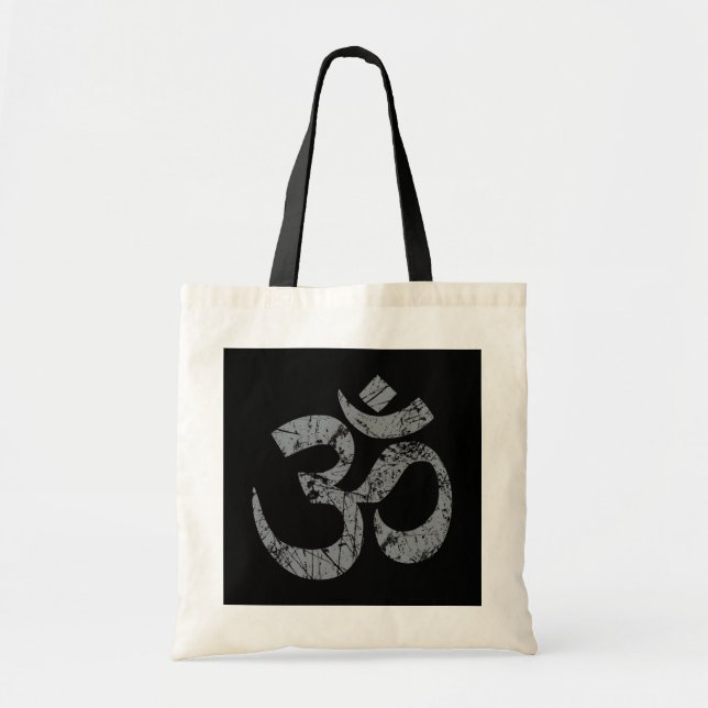 Bolso De Tela Simbol OM Grunge Espiritualidad Yoga (Frente)