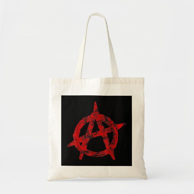 Bolso De Tela Símbolo anarquista rock anárquico perturbado (Frente)