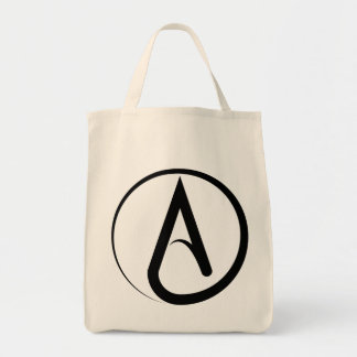 Bolso De Tela Símbolo ateo negro