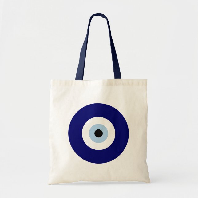 Bolso De Tela Símbolo azul malvado Ojo Buena suerte y protección (Frente)