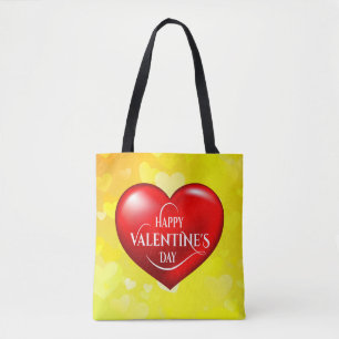 Bolso De Tela Símbolo de amor rojo 3d con forma de corazón-50420