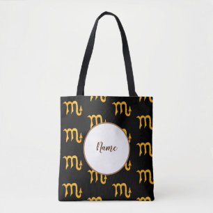 Bolso De Tela Símbolo de astrología de Scorpio dorado personaliz