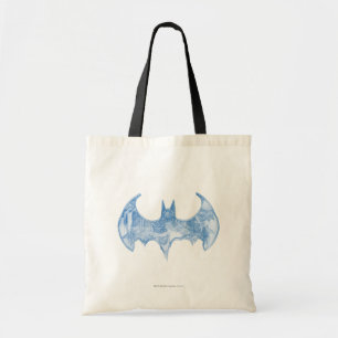 Bolso De Tela Símbolo de Batman Logo de Sketchbook Light Blue