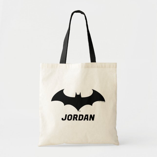 Bolso De Tela Símbolo de Batman | Logotipo de silueta simple (Frente)