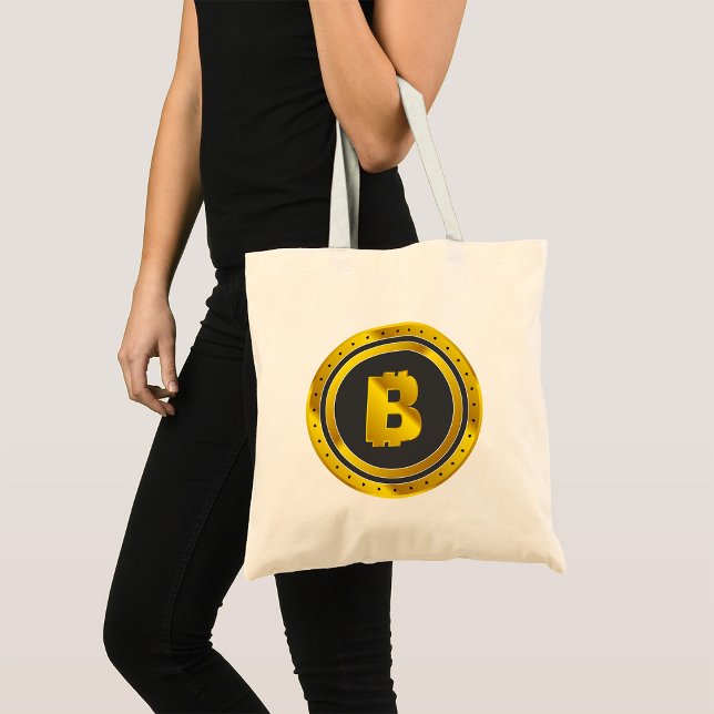 Bolso De Tela Símbolo de Bitcoin de oro Moneda digital (Subido por el creador)