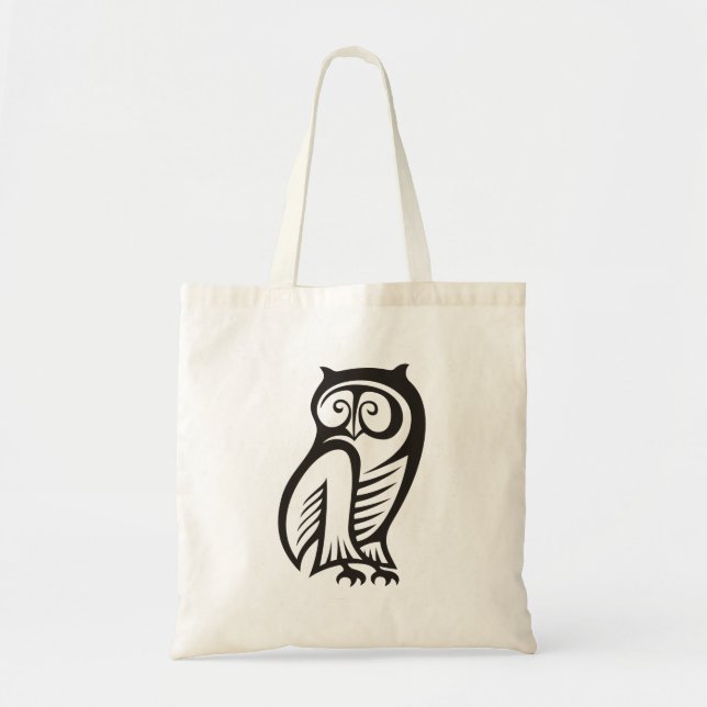 Bolso De Tela Símbolo de búho negro (Frente)
