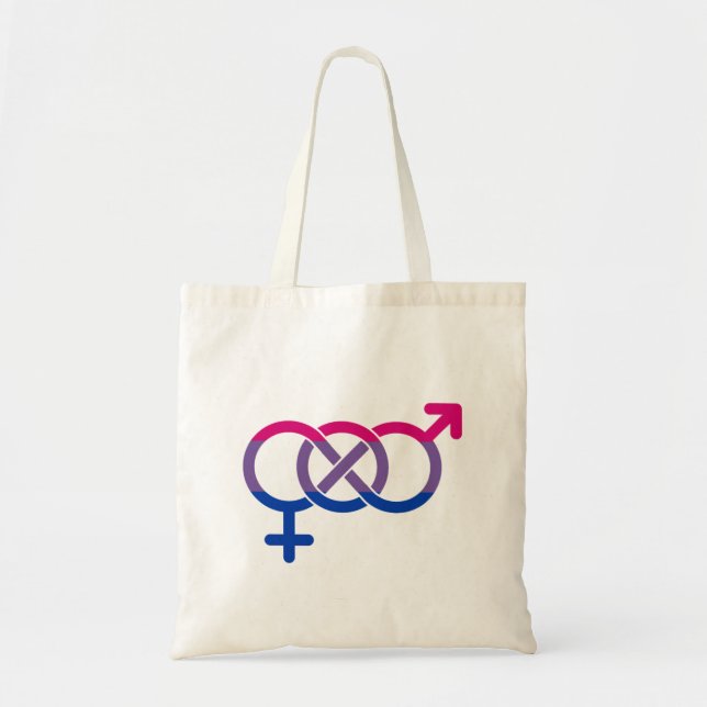 Bolso De Tela Símbolo de género bisexual (Frente)