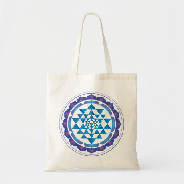 Bolso De Tela Símbolo de geometría sagrada mística de Sri Yantra (Frente)