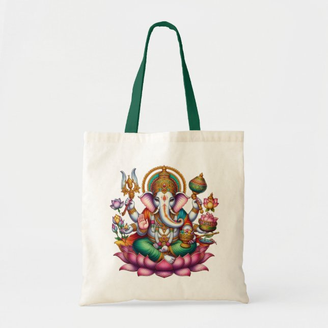 Bolso De Tela Símbolo de imagen de Ganesha de prosperidad y sabi (Frente)
