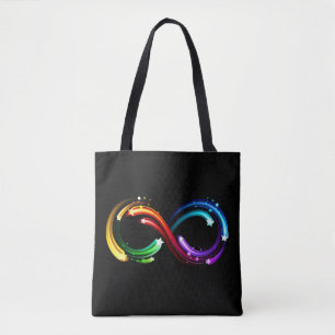 Bolso De Tela Símbolo de infinito de cometas de arcoíris