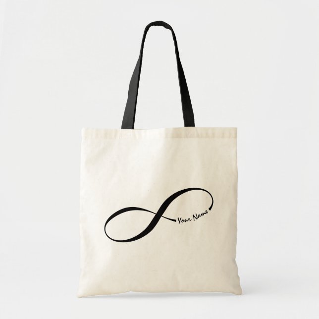 Bolso De Tela Símbolo de infinito de nombre personalizado (Frente)