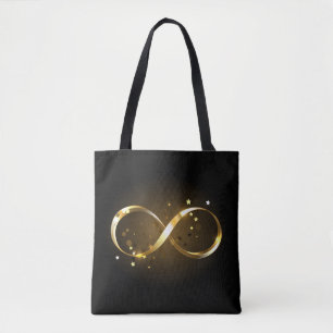 Bolso De Tela Símbolo de infinito dorado