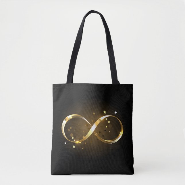 Bolso De Tela Símbolo de infinito dorado (Anverso)