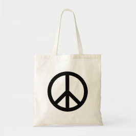 Bolso De Tela Símbolo de paz Anti Guerra blanco negro moderno