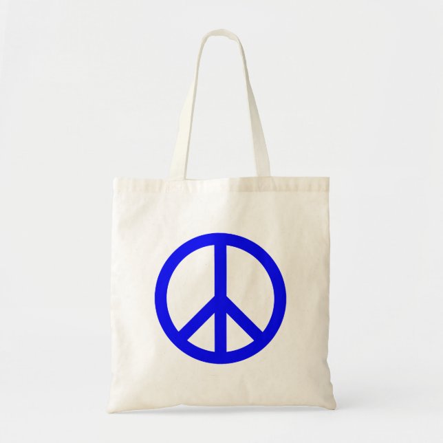 Bolso De Tela Símbolo de paz azul y blanco (Frente)