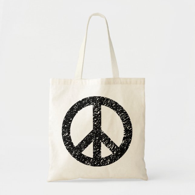 Bolso De Tela Símbolo de paz con grifo - negro (Frente)