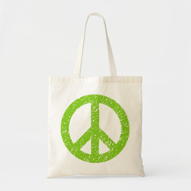Bolso De Tela Símbolo de paz con grifo - verde marciano (Frente)