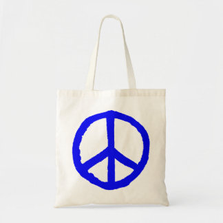 Bolso De Tela Símbolo de paz duro - azul