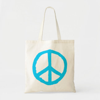 Bolso De Tela Símbolo de paz duro - azul claro