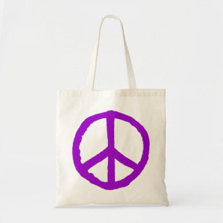 Bolso De Tela Símbolo de paz duro - púrpura