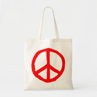 Bolso De Tela Símbolo de paz duro - rojo