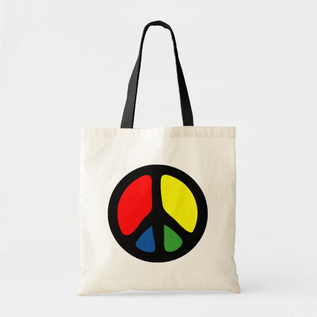 Bolso De Tela Símbolo de paz Hippy Groovy (Frente)