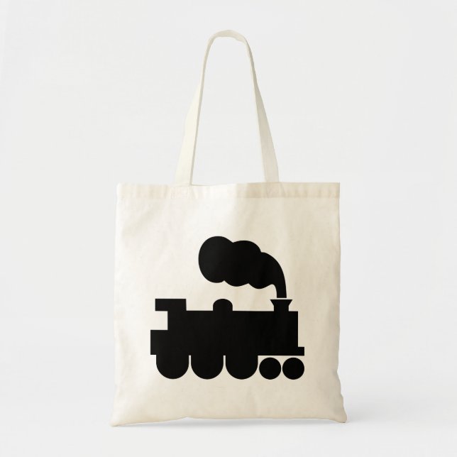 Bolso De Tela Símbolo de tren de vapor - negro (Frente)