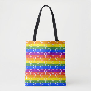 Bolso De Tela Símbolo femenino patrón arco iris