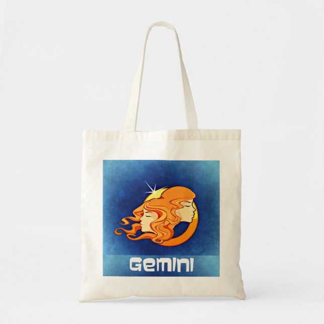 Bolso De Tela Símbolo gemini de astrología zodiaca (Frente)