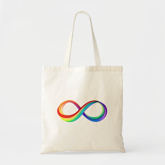 Bolso De Tela Símbolo infinito arcoiris en capas (Frente)