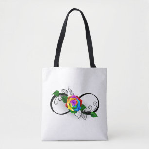 Bolso De Tela Símbolo infinito con Rosa arcoiris