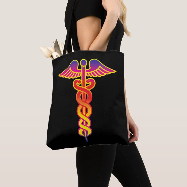 Bolso De Tela símbolo médico caduceus (Detalle)