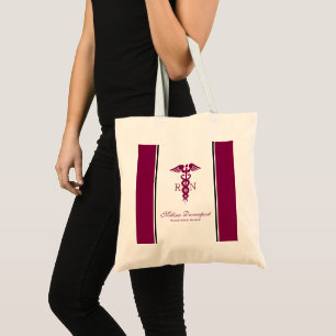 Bolso De Tela Símbolo médico simple de enfermería de Caducto Roj